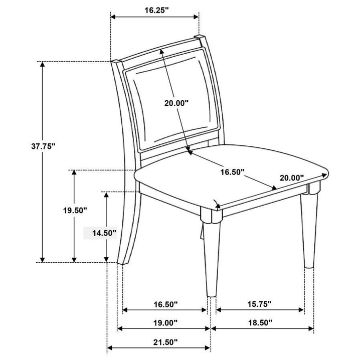 Onslow - Upholstered Dining Side Chair (Set of 2) - Dark Brown Chair Set modern furniture Contempo Furniture
