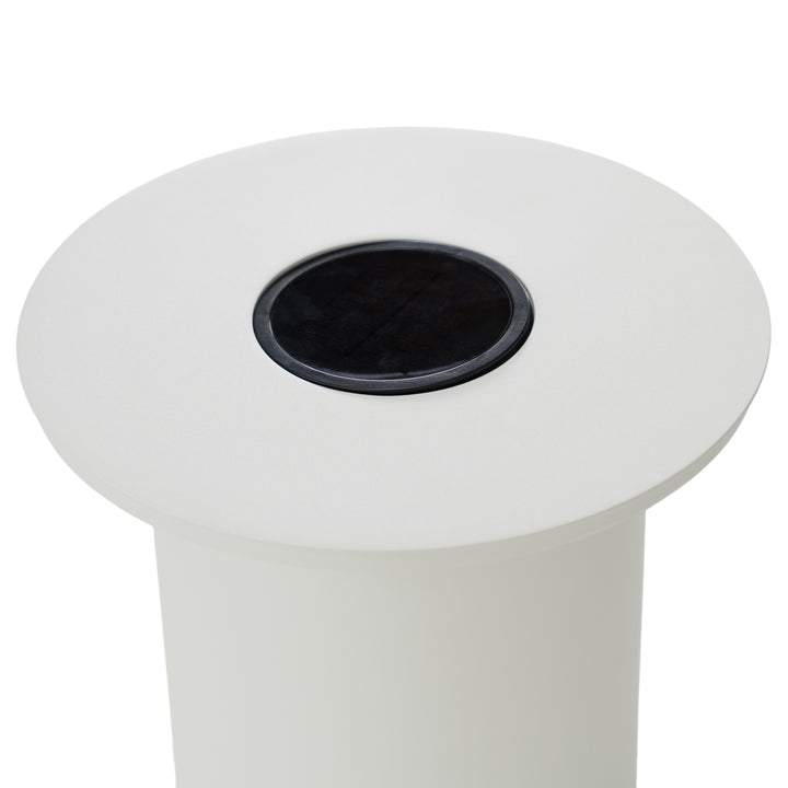 Onza - Outdoor White End Table with Solar Light