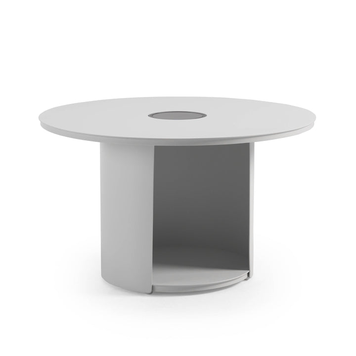 Onza - Outdoor White Medium End Table w/ Solar Light