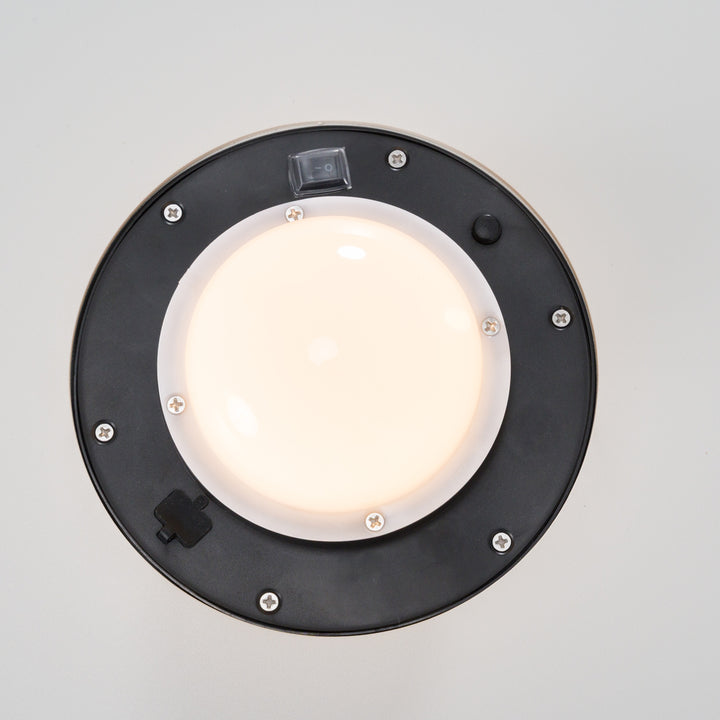 Onza - Outdoor White Medium End Table w/ Solar Light