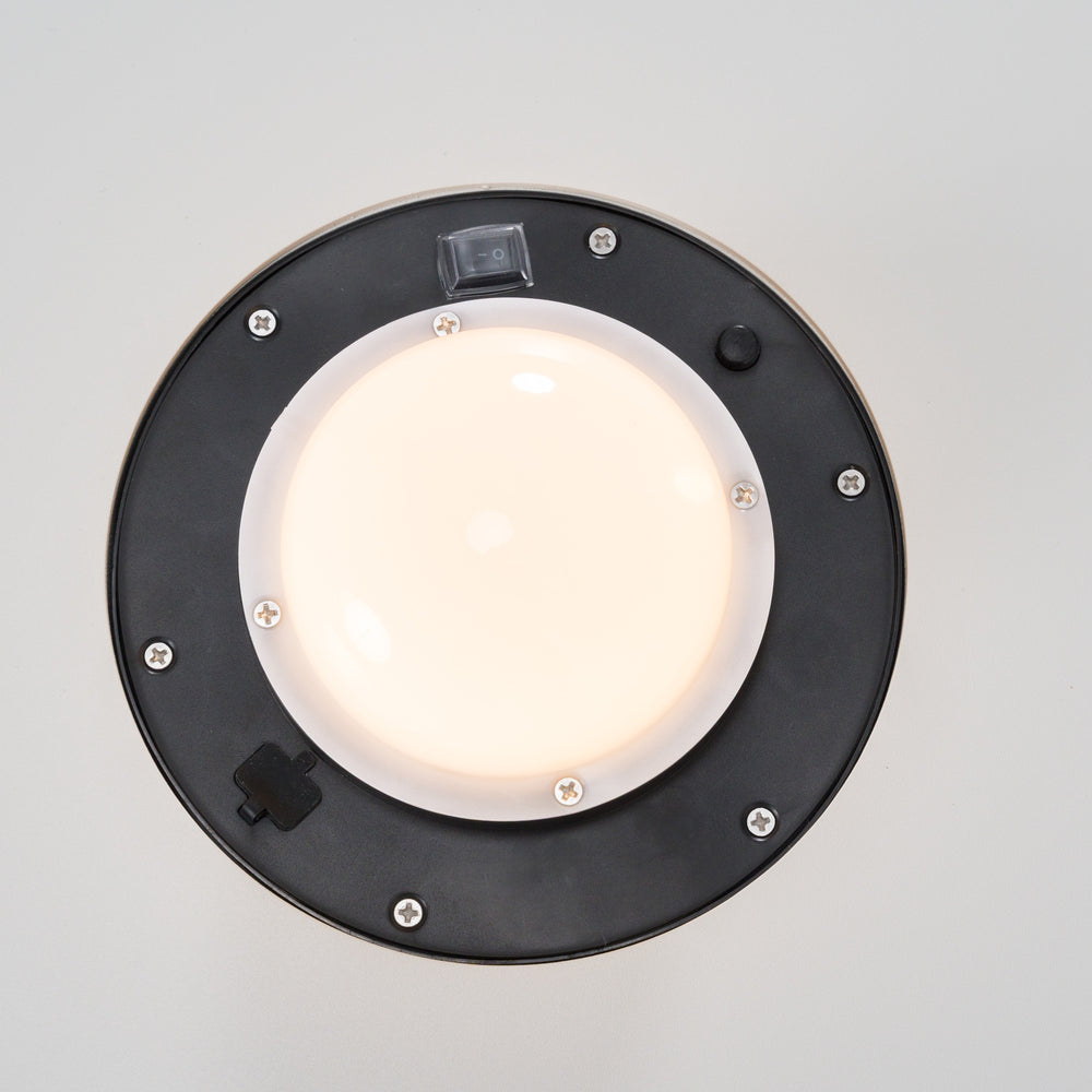 Onza - Outdoor White Medium End Table w/ Solar Light - View 5