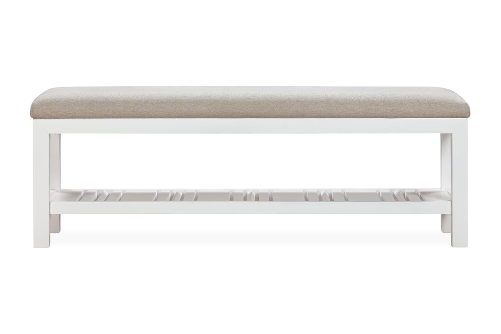 Modus Furniture Mgra88 Retreat Upholstered Wood Bench In Snowfall