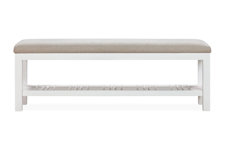 Modus Furniture Mgra88 Retreat Upholstered Wood Bench In Snowfall