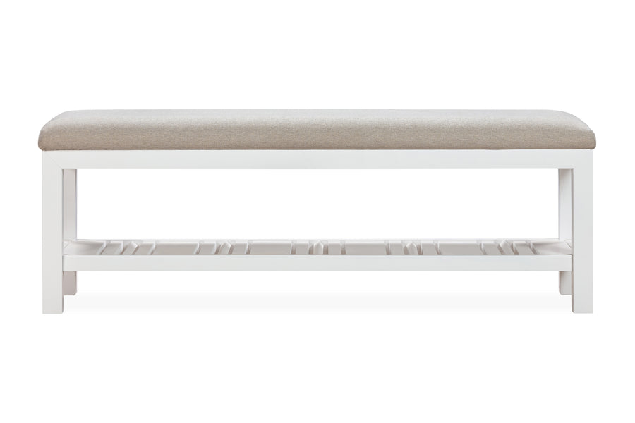 Modus Furniture Mgra88 Retreat Upholstered Wood Bench In Snowfall