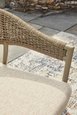 Orchard Beach Outdoor Arm Chair with Cushion (Set of 4) - Beige Chair Set modern furniture Contempo Furniture