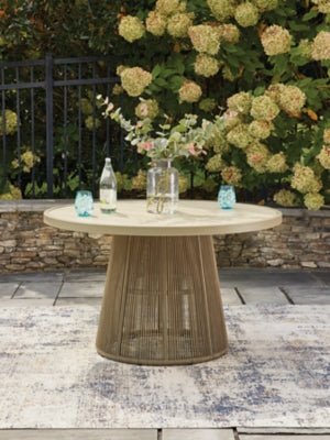 Orchard Beach Outdoor Dining Table - Beige Dining Table modern furniture Contempo Furniture