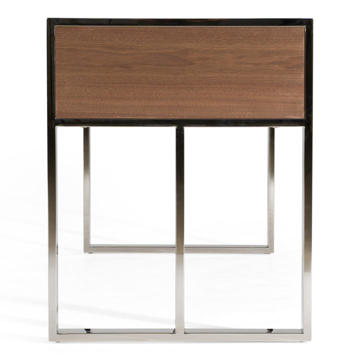 Orcutt - Modern Walnut &amp; Stainless Steel Desk