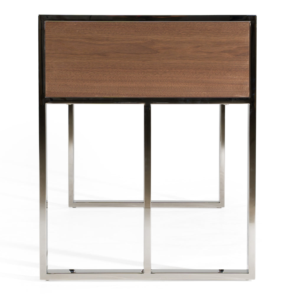 Orcutt - Modern Walnut & Stainless Steel Desk - View 4