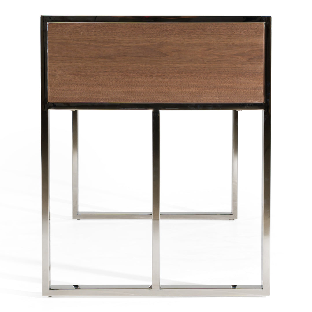 Orcutt - Modern Walnut & Stainless Steel Desk