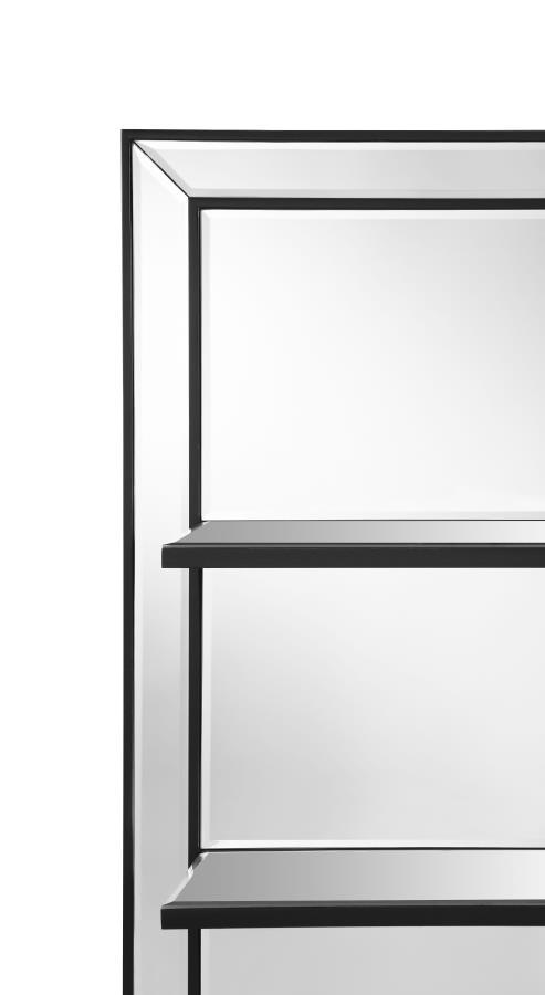 Oriel - Rectangular 3 - Shelf Wall Mirror - Silver Wall Mirror modern furniture Contempo Furniture