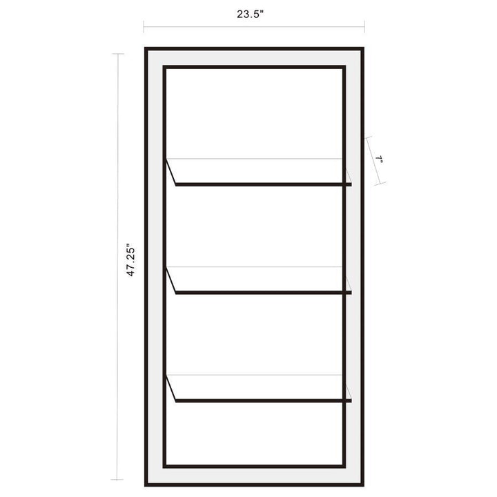 Oriel - Rectangular 3 - Shelf Wall Mirror - Silver Wall Mirror modern furniture Contempo Furniture