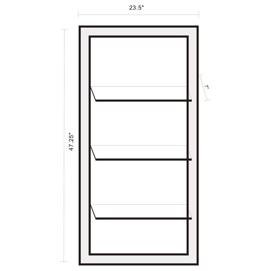 Oriel - Rectangular 3 - Shelf Wall Mirror - Silver Wall Mirror modern furniture Contempo Furniture