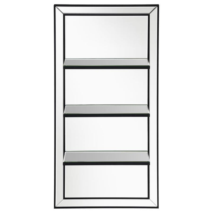 Oriel - Rectangular 3 - Shelf Wall Mirror - Silver Wall Mirror modern furniture Contempo Furniture