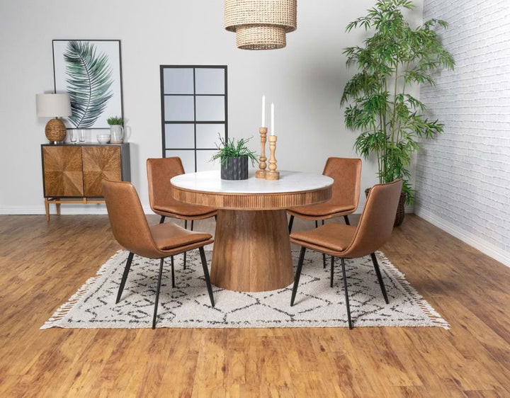 Ortega - Upholstered Dining Side Chair (Set of 2) - Coffee Chair Set modern furniture Contempo Furniture