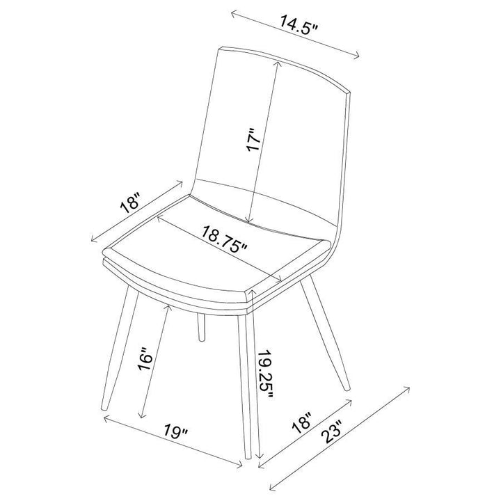 Ortega - Upholstered Dining Side Chair (Set of 2) - Coffee Chair Set modern furniture Contempo Furniture
