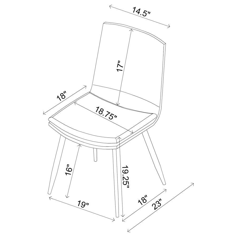 Ortega - Upholstered Dining Side Chair (Set of 2) - Coffee Chair Set modern furniture Contempo Furniture