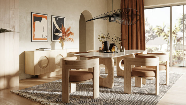 Osaka - Modern Natural Ash + Rattan Buffet