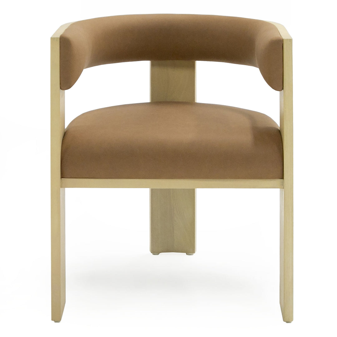 Osaka  Modern Natural Ash + Rust Fabric Dining Chair