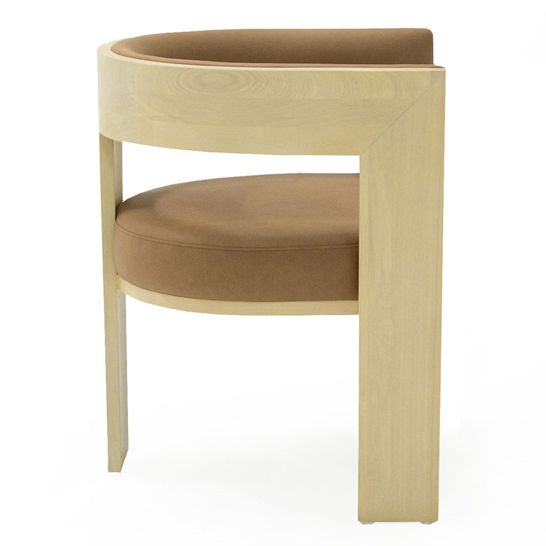 Osaka  Modern Natural Ash + Rust Fabric Dining Chair