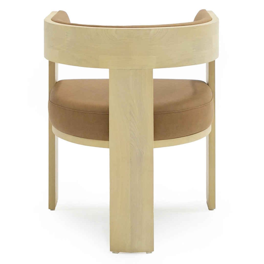 Osaka  Modern Natural Ash + Rust Fabric Dining Chair