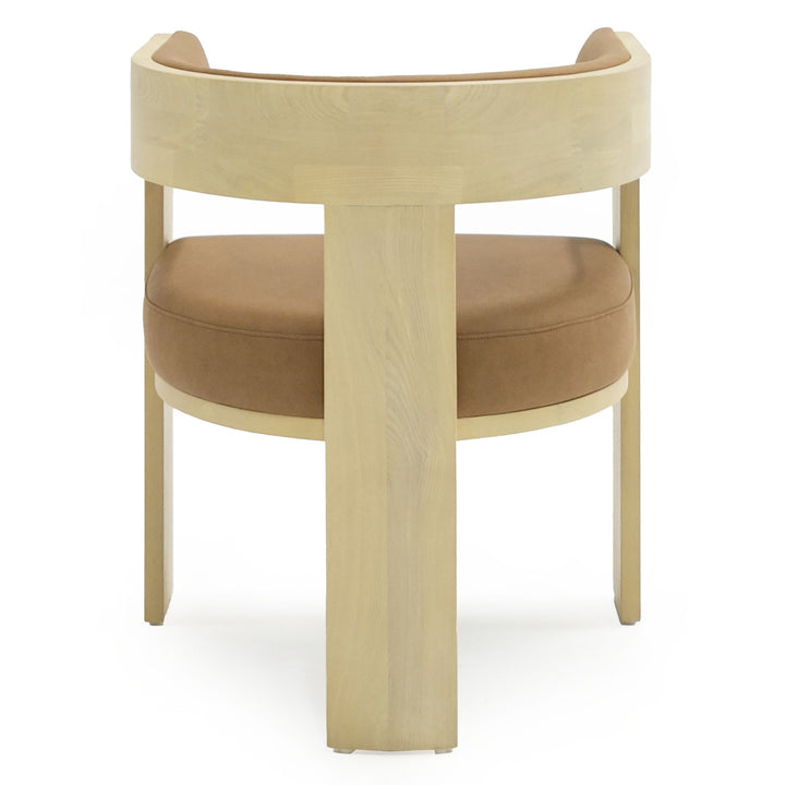 Osaka  Modern Natural Ash + Rust Fabric Dining Chair