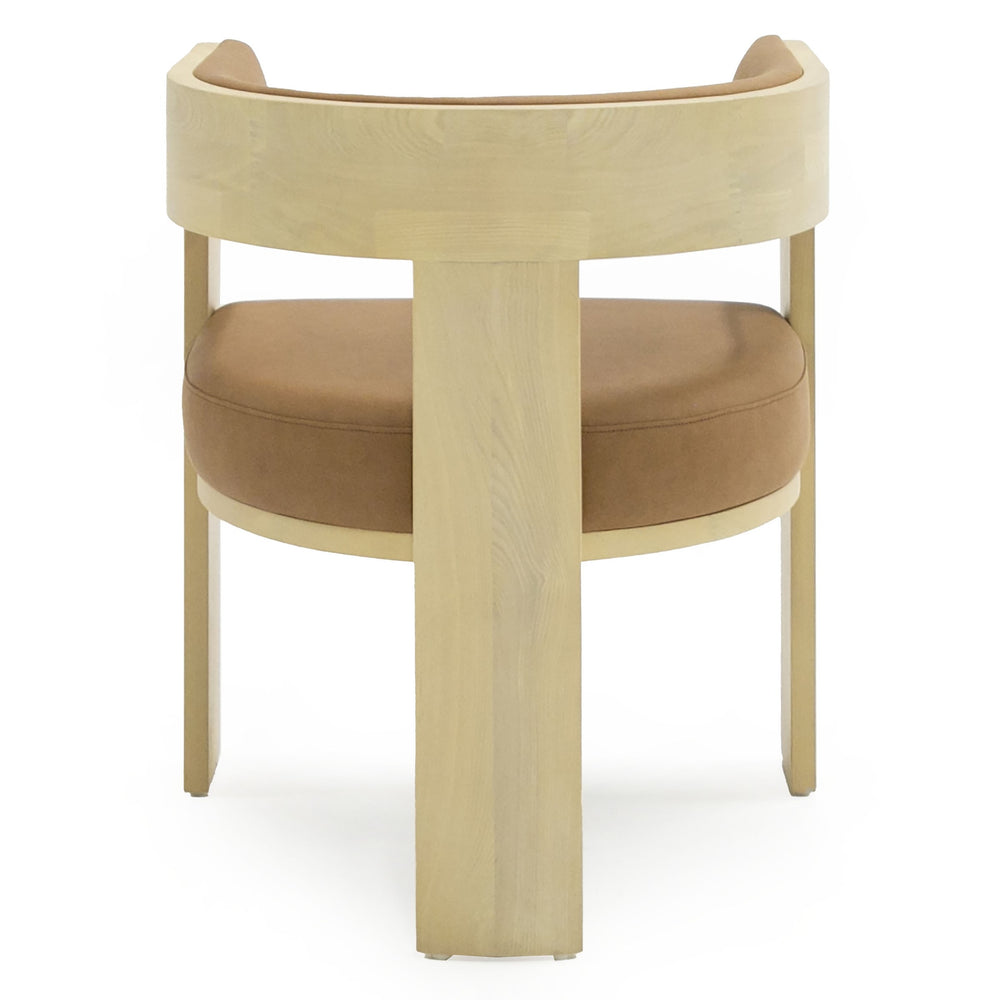 Osaka - Modern Natural Ash + Rust Fabric Dining Chair - View 6