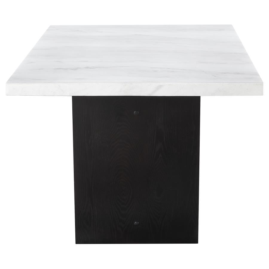 Osborne - Marble Top Dining Table - Rustic Espresso Dining Table modern furniture Contempo Furniture