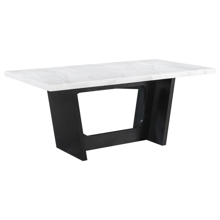 Osborne - Marble Top Dining Table - Rustic Espresso Dining Table modern furniture Contempo Furniture