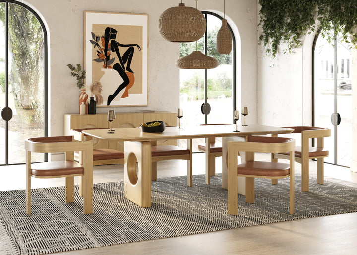Oshana - Modern White Oak Dining Set
