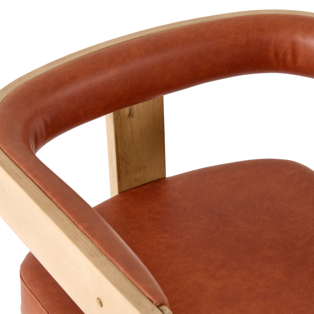 Oshana  Modern Rust Leatherette + White Oak Dining Chair