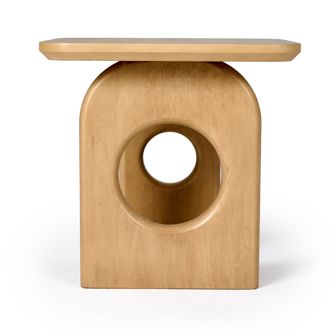 Oshana  Modern White Oak End Table
