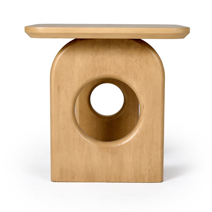 Oshana  Modern White Oak End Table