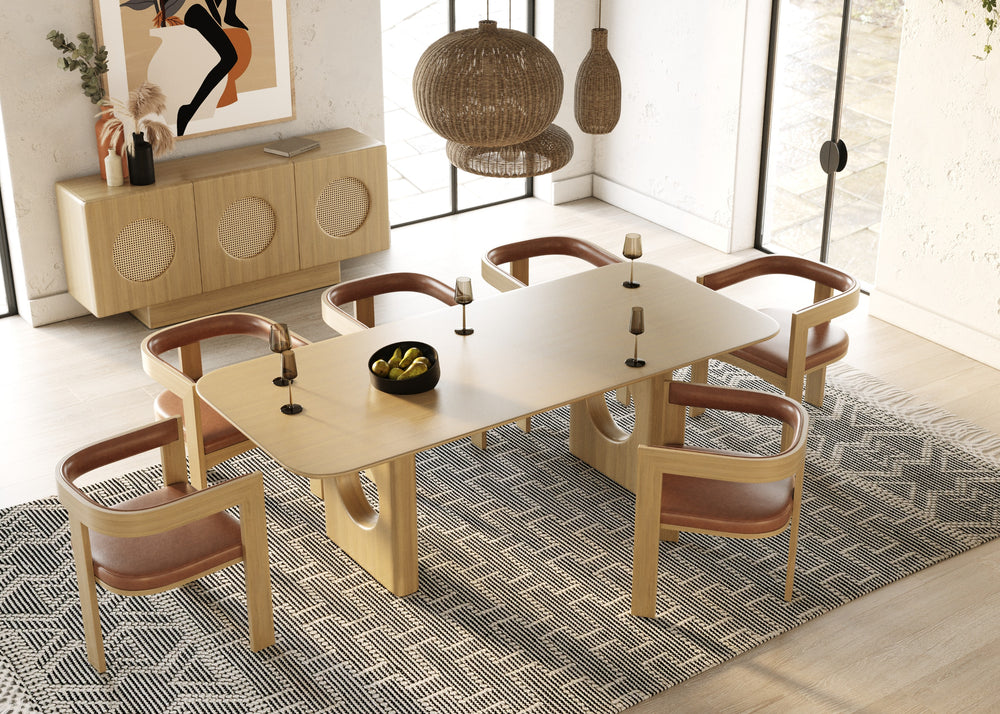 Oshana - Modern White Oak Dining Table - View 2