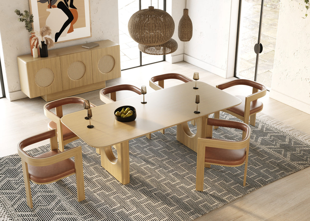 Oshana - Modern White Oak Dining Table - View 2