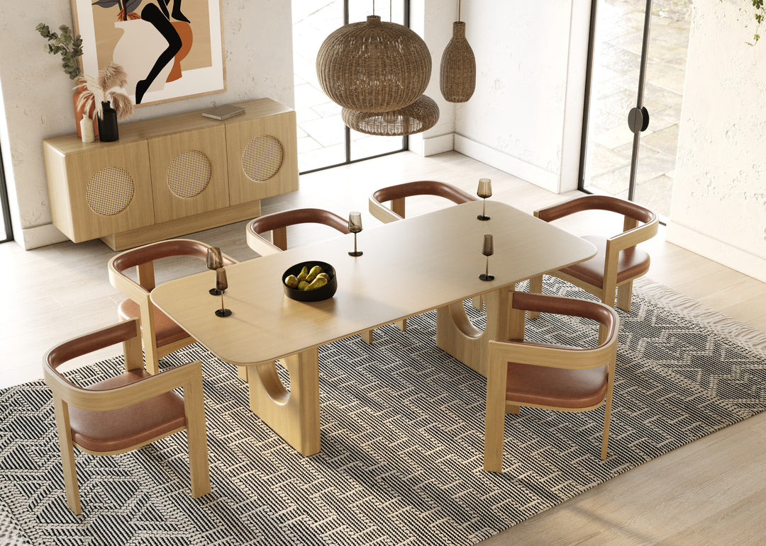 Oshana  Modern White Oak Dining Table