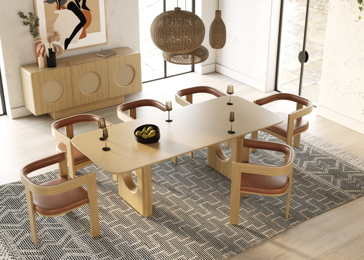 Oshana  Modern White Oak Dining Table