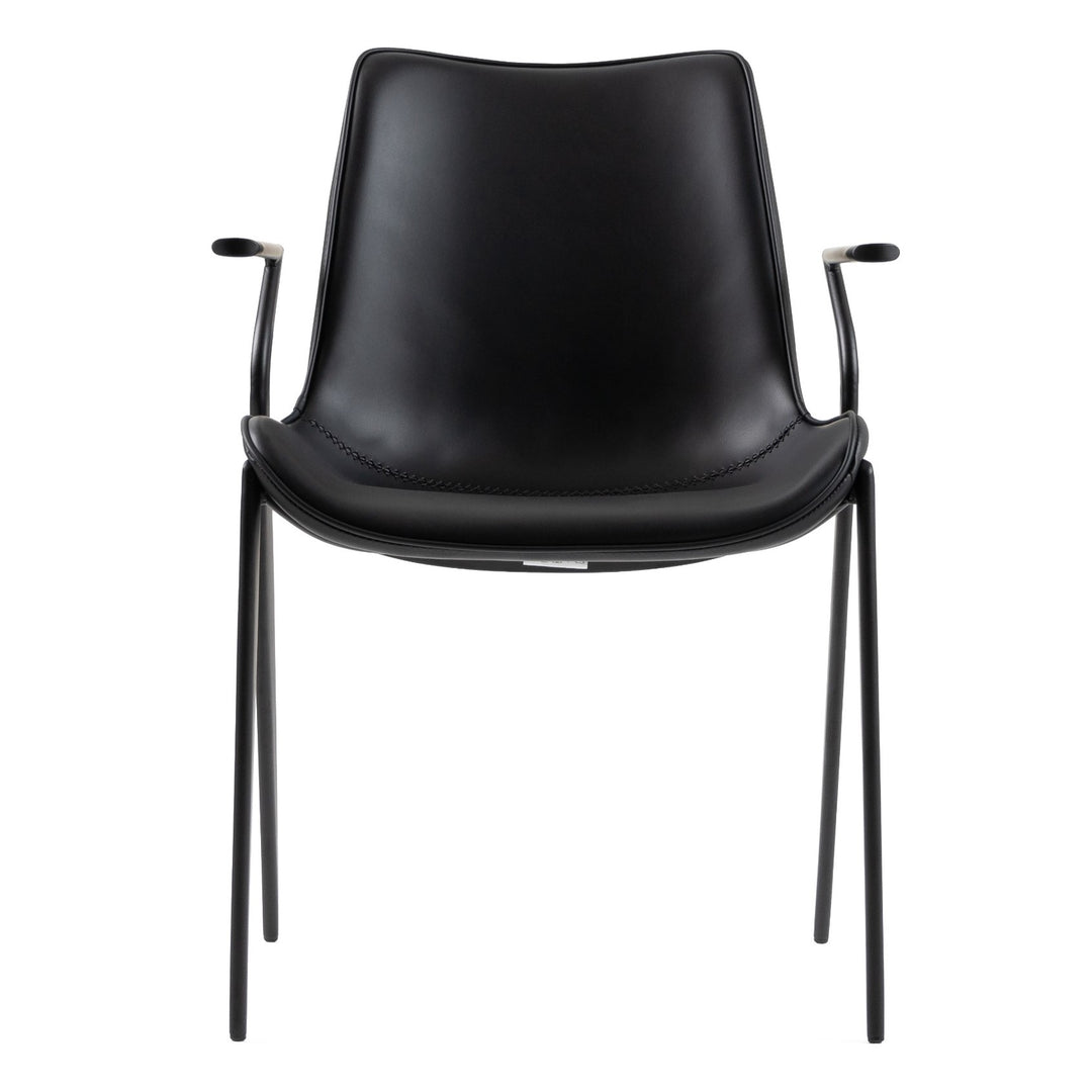 Osprey - Modern Black Vegan Leather Dining Chair 