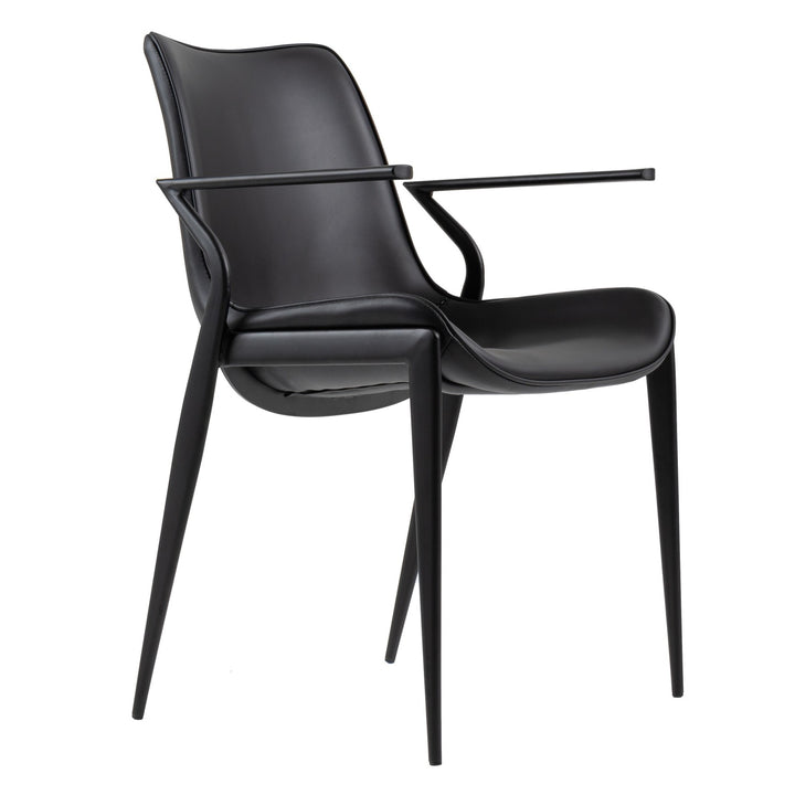 Osprey - Modern Black Vegan Leather Dining Chair (Set of 2)