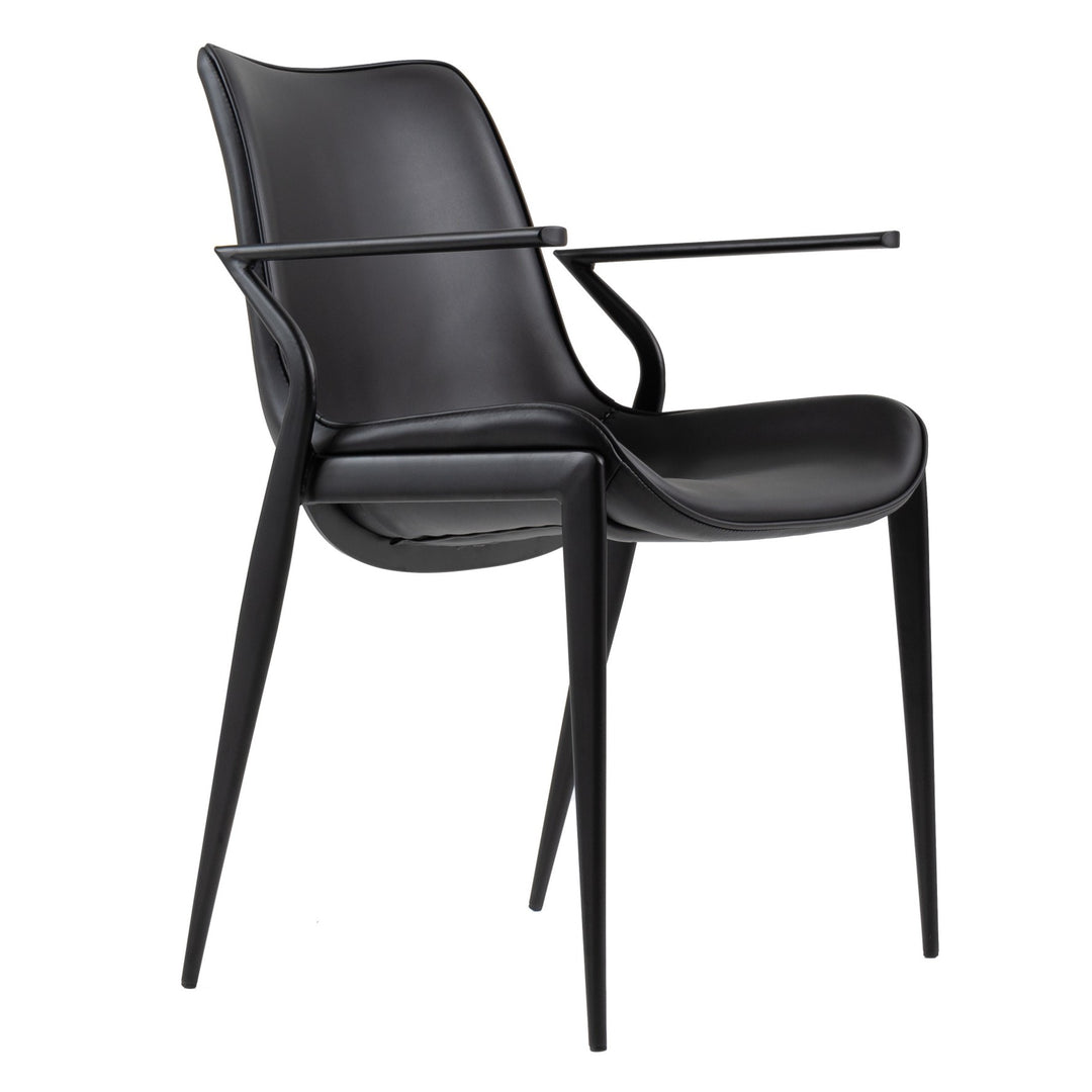 Osprey - Modern Black Vegan Leather Dining Chair (Set of 2)