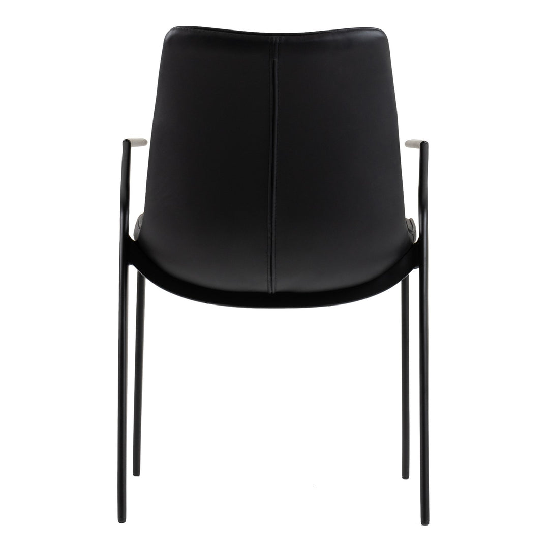 Osprey  Modern Black Vegan Leather Dining Chair (Set of 2)