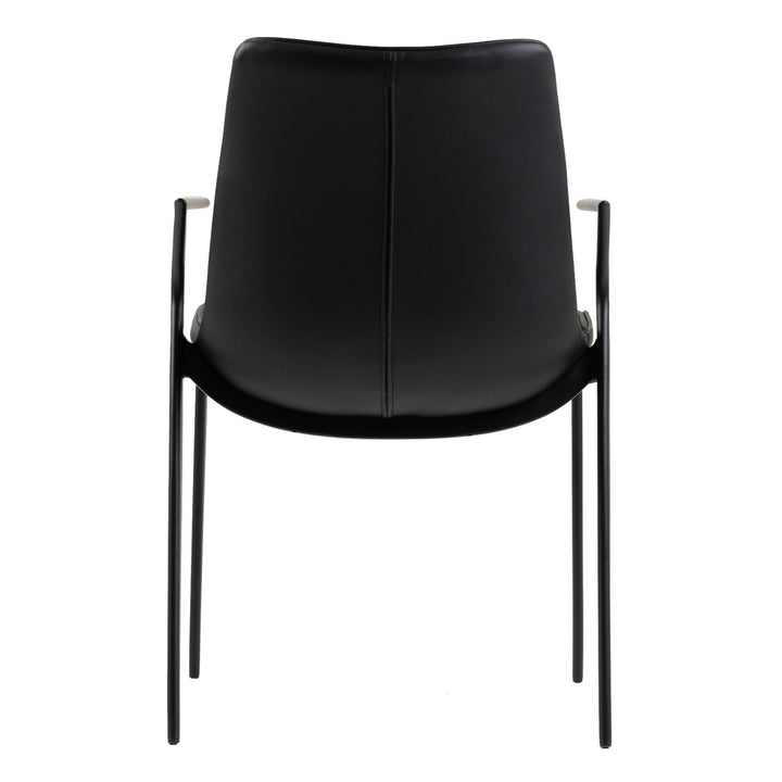 Osprey  Modern Black Vegan Leather Dining Chair (Set of 2)