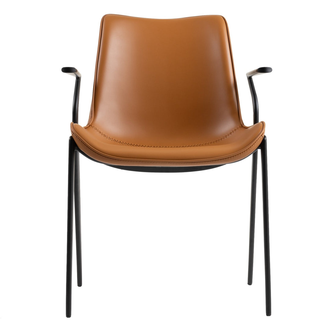 Osprey - Modern Camel Vegan Leather Dining Chair (Set of 2)