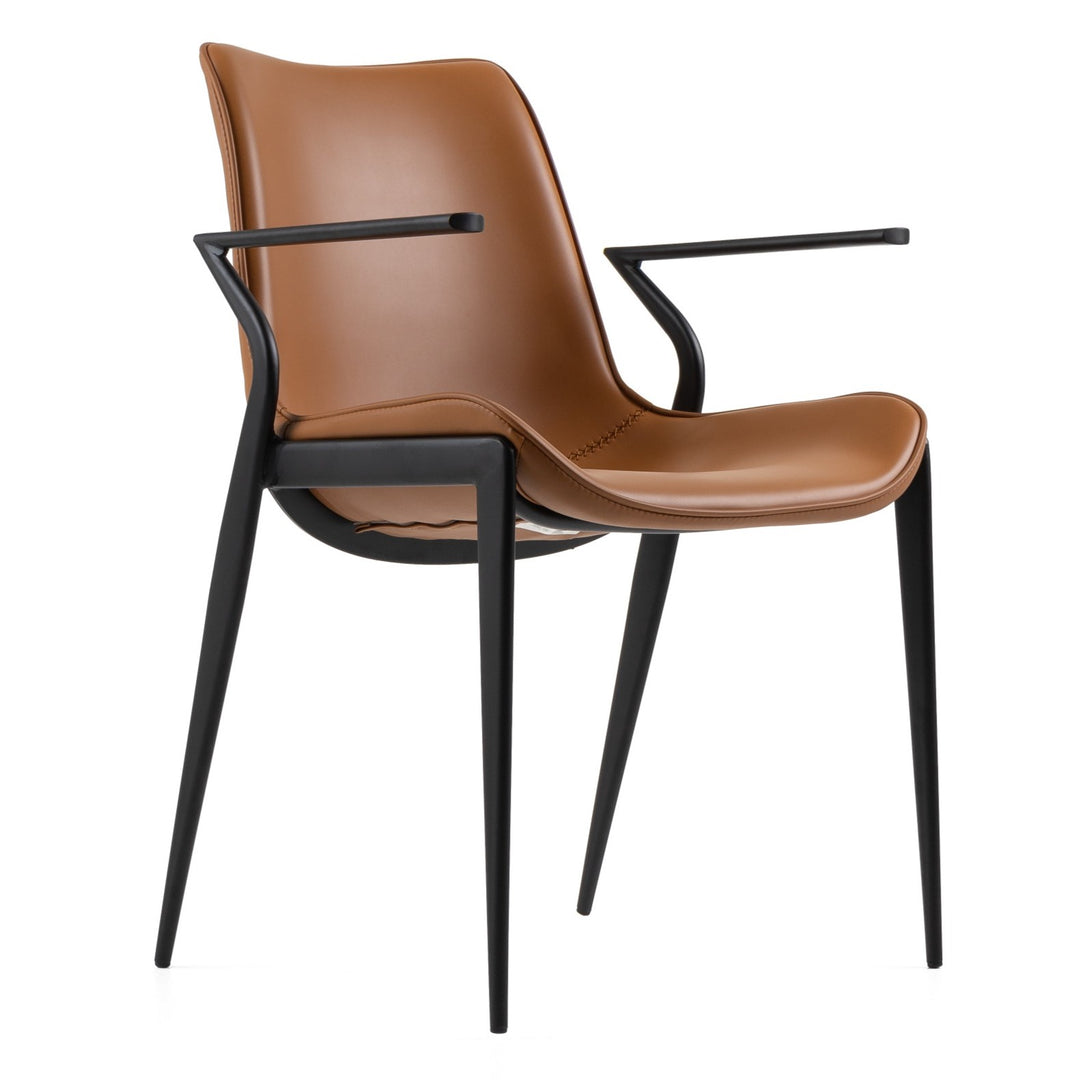 Osprey - Modern Camel Vegan Leather Dining Chair (Set of 2)