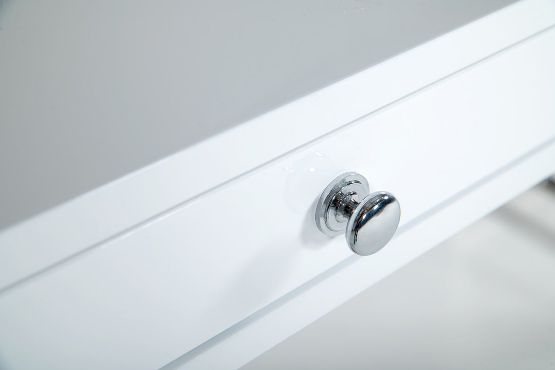 Ostrow - White + Stainless Steel Desk
