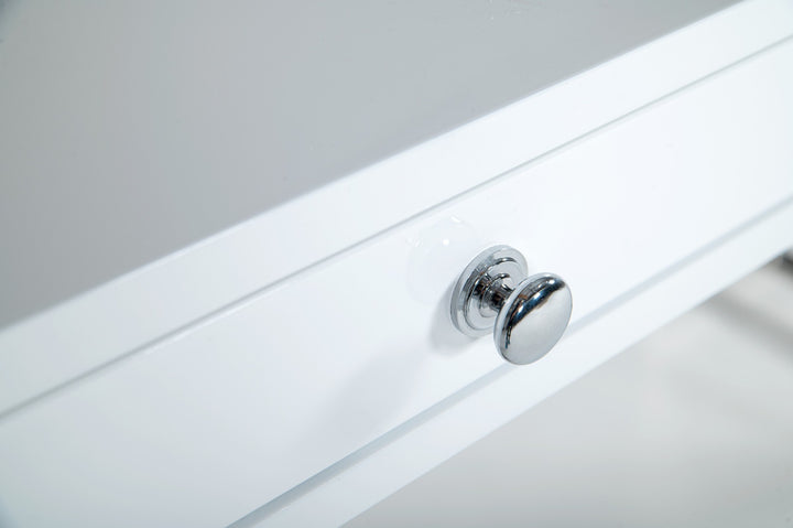 Ostrow  White + Stainless Steel Desk