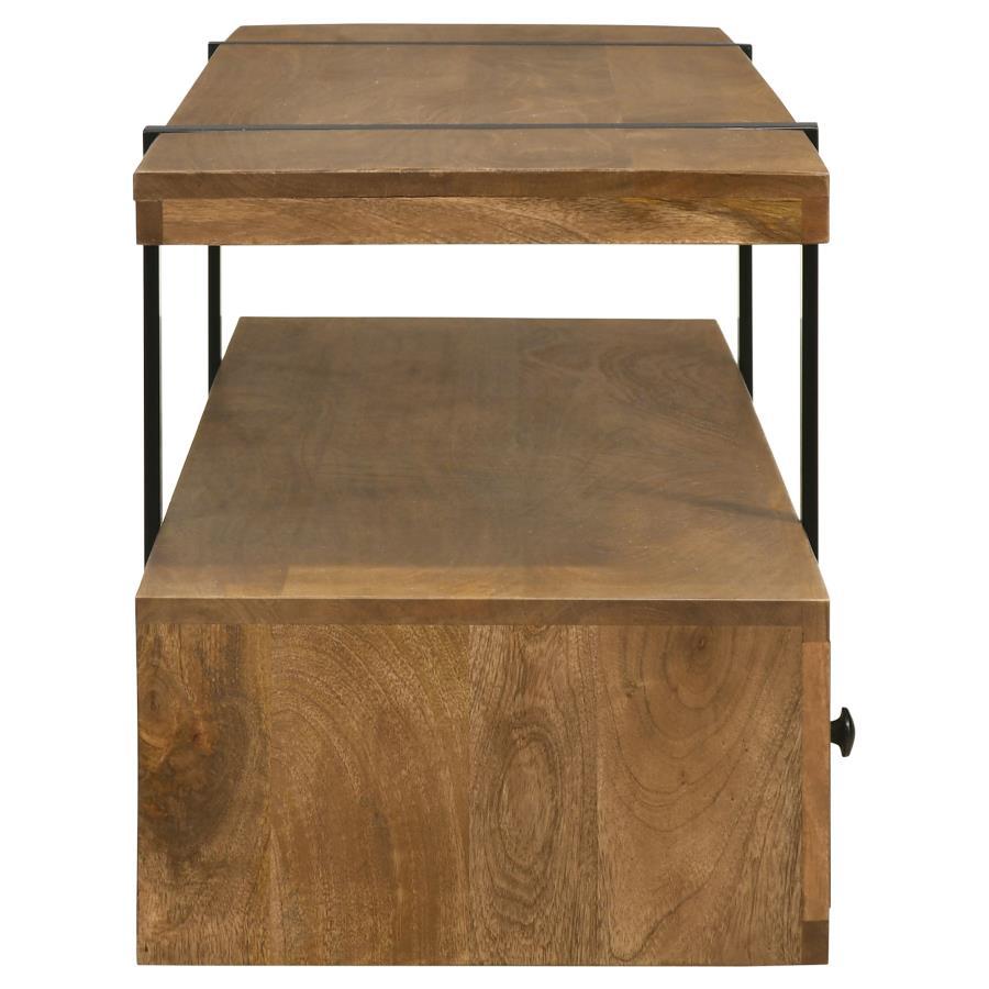 Otto - 5 - Drawer Mango Wood TV Stand Media Console - Brown TV Stand modern furniture Contempo Furniture