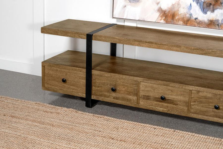 Otto - 5 - Drawer Mango Wood TV Stand Media Console - Brown TV Stand modern furniture Contempo Furniture