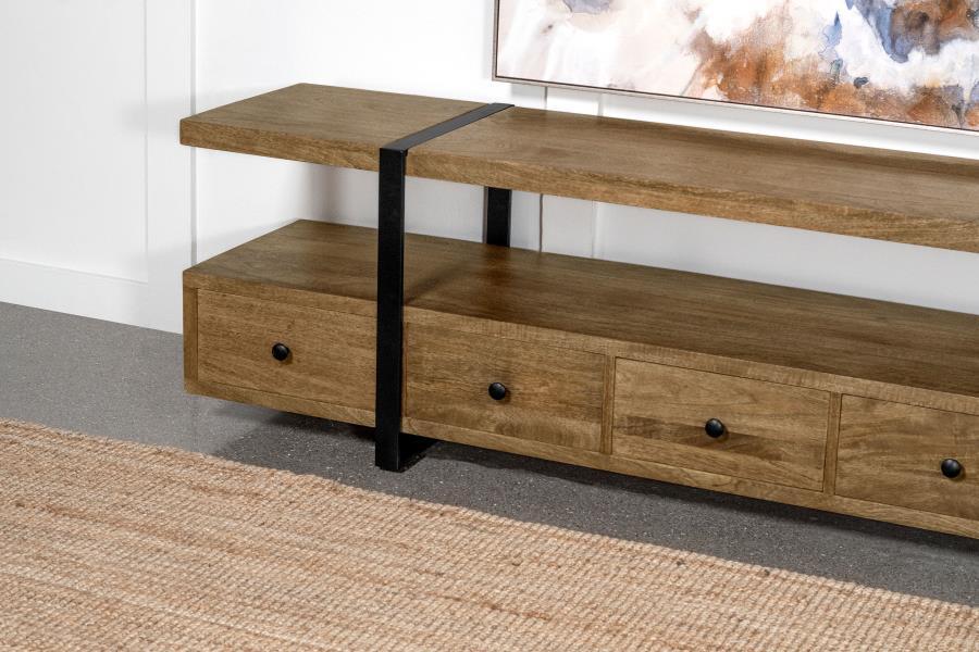 Otto - 5 - Drawer Mango Wood TV Stand Media Console - Brown TV Stand modern furniture Contempo Furniture
