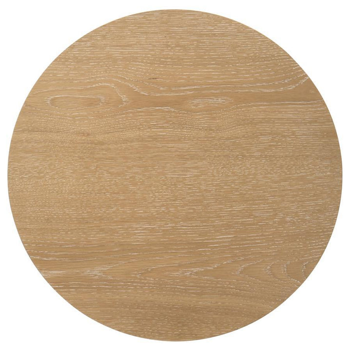 Ottowa - 3 Piece Round Wood Coffee Table Set - Washed Oak Table Set modern furniture Contempo Furniture