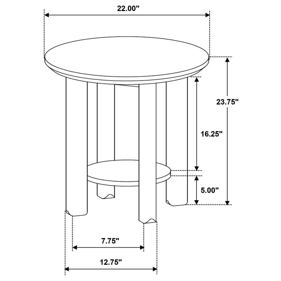 Ottowa - 3 Piece Round Wood Coffee Table Set - Washed Oak Table Set modern furniture Contempo Furniture